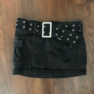 Urban Outfitters Joan Belted Mini Skirt Charcoal Size Small